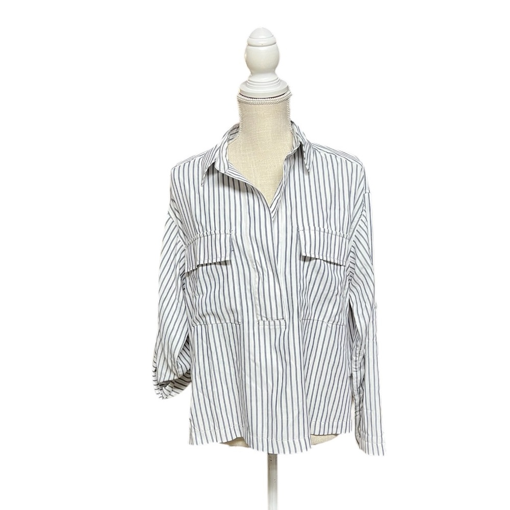 New!‎ Max Studio Striped Button-Up Shirt
